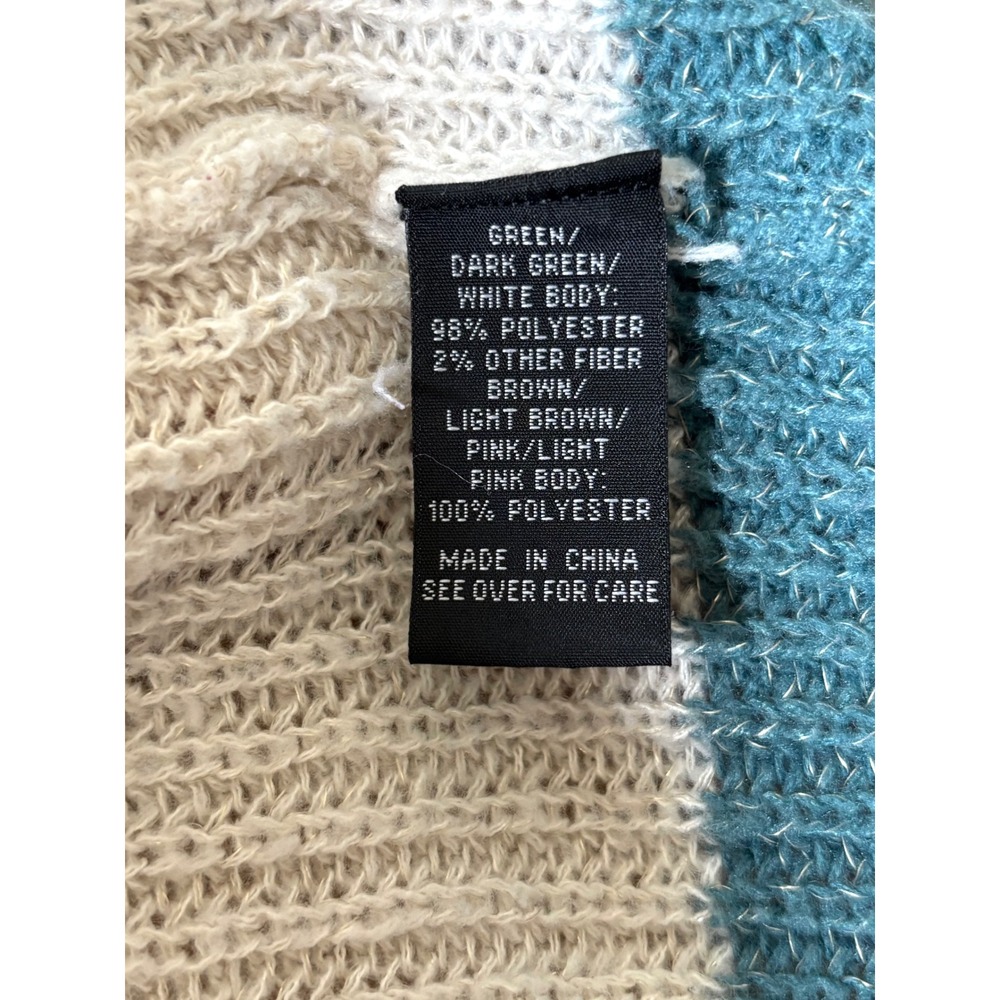 IZ Byer Girl Multicolor Striped Open Front Cardigan Sweater Shaker Knit XL 16 - Picture 5 of 5